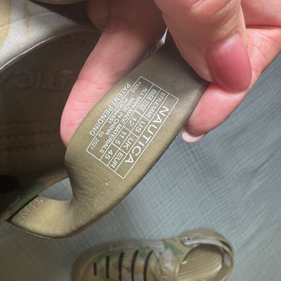 Nautica Rivers Edge Green Camo Clog Men's Size 12 Slide On Slipper Shoes - Picture 4 of 5